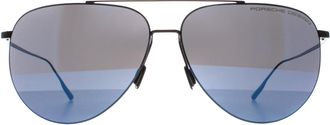 Porsche Design Aviator Unisex Zwart Blauw Spiegel P8939