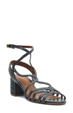 Arezzo Aria Ankle Strap Sandal in Petroleo/Navy Nautical at Nordstrom, Size 6.5