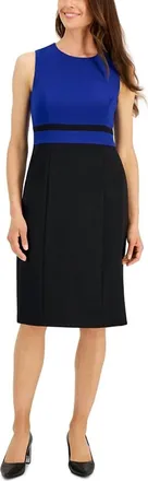 Kasper Colorblocked Sleeveless Sheath Dress In Black