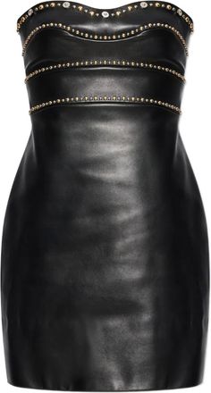 Versace Abito corto con borchie - Nero