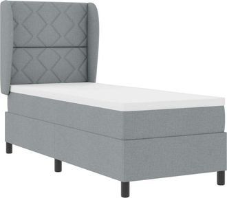 vidaXL Vidaxl - Box Spring Bed with Mattress Light grey 80 x 200 cm Fabric