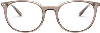 Emporio Armani 52mm Round Optical Glasses in Transparen at Nordstrom
