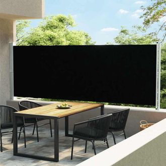 vidaXL Toldo Lateral Retr&aacute;ctil Para Patio Negro 600x160 Cm Vidaxl