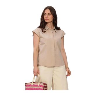 Ydence Ydence, Dames, Blouses & Shirts, Beige, Maat: XS Katoen