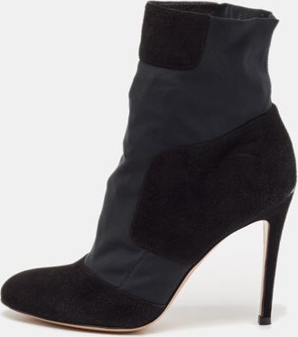 Gianvito Rossi Black Nylon And Suede Ankle Length Boots