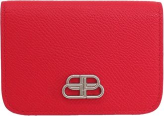 Balenciaga Red Color Leather Wallet (Bi-Fold) (Pre-Owned)