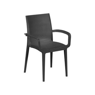 Dmora Silla De Exterior Bueno, Una Silla, Hecho En Italia, Gris Antracita