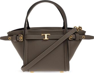 Tod's Mini Leren Tas - Dames - Handtassen - Grijs - ONE Size - Leer - Tassen