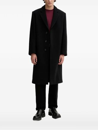 HUGO BOSS single-breasted coat - Zwart