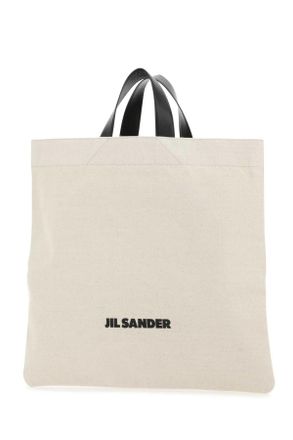 Jil Sander Womens Sand Canvas Shopping Bag 280 Exterior: Cotton Linen Calf Borse A Mano