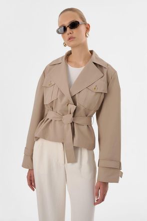 LaMarque Quinn | Cropped Trench Coat in Khaki at Nordstrom, Size X-Small
