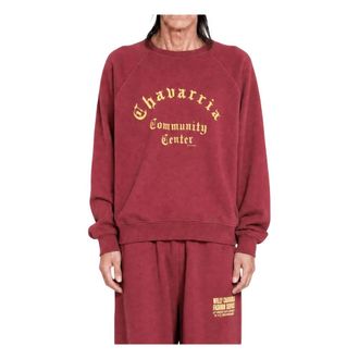 Willy Chavarria Community Raglan Standard Crewneck - Sweatshirts & Hoodies - Hombre - Rojo - M