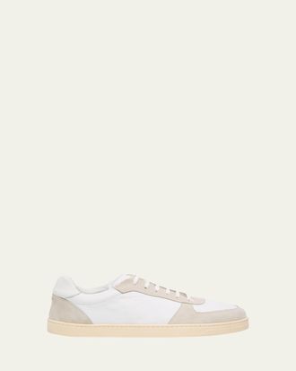 Bergdorf Goodman Mens Deerskin and Suede Low-Top Sneakers