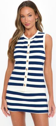 Show me your Mumu Devin Tank in Navy Stripe Delight Knit at Nordstrom, Size X-Small