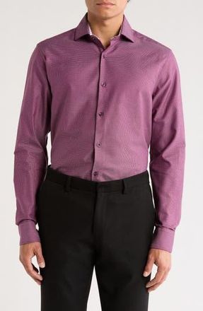 Ted Baker Slim Fit Dress Shirt in Maroon/White at Nordstrom Rack, Size 14.5 - 32