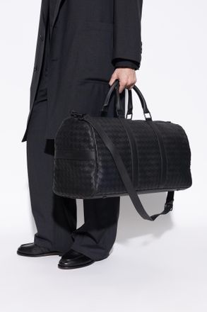 Bottega Veneta Leather Hand Luggage Bag, Mens, Black
