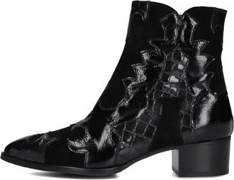 Pertini Zwarte enkellaarzen met blokhak - Dames - Laarzen met Hak - Zwart - 37 EU - Schoenen