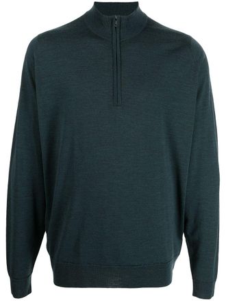 John Smedley fine-knit zipped jumper - men - Merino - L - Green