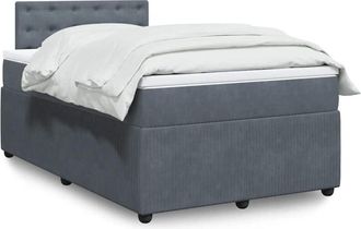 vidaXL Cama Box Spring Con Colch&oacute;n Terciopelo Gris Oscuro 120x190 Cm Vidaxl
