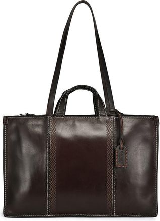 OLD TREND Freesia Genuine Leather Structured Carryall Tote in Taupe at Nordstrom