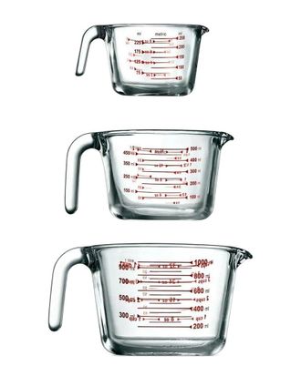 Nutrichef 3Pc High Borosilicate Glass Measuring Cup With Customized Scale