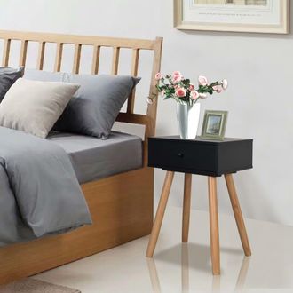 vidaXL Vidaxl - Mesitas De Noche 2 Uds. Madera Maciza De Pino 40x30x61 Cm Negro