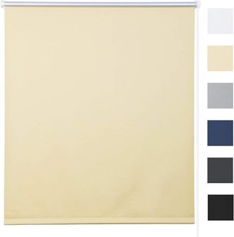 Woltu Woltu Tenda A Rullo Oscurante Termica Isolante Finestra Porta Senza Fori Beige 110x160 Cm