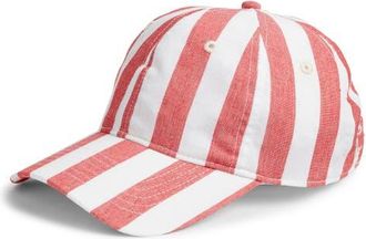Echo Cassis Stripe Cotton Baseball Cap in Red Clay at Nordstrom