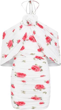 Magda Butrym White Cream Printed Dress