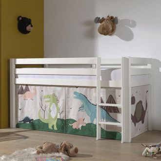 M&S Collection M&s - Cama De Media Altura 90x200 Con Somier Y Funda Dino Vipack Pino Blanco