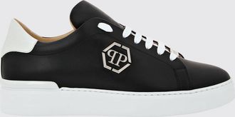 Philipp Plein Sneakers low top in pelle liscia con logo Hexagon applicato
