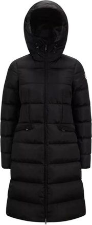 Moncler Jassen, Dames, Zwart, M, Leer, Avocette Long Coat