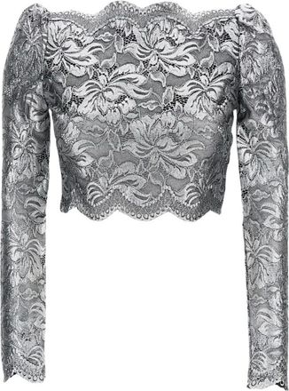 Paco Rabanne Overhemden, Dames, Grijs, S, Cropped Top van Kant