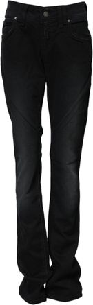 John Galliano Cotton Mid Waist Tape blue Womens Jeans