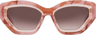 Philipp Plein Brown Gradient Cat Eye Ladies Sunglasses SPP099M 06Z8 55