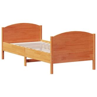 Berkfield Home Bed Frame Frame Wax Brown 75x190 cm Small Single Solid Wood Pine