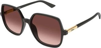 Chlo&eacute; Geometric Zonnebrillen - Dames - Zonnebrillen - Bruin - 55 MM - Nylon - Accessoires