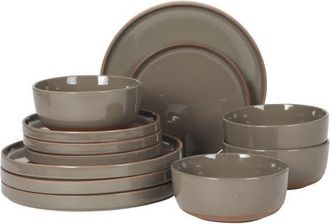 Gibson Home Northrock 12-Piece Stoneware Plates and Bowls Dinnerware Set, Service for 4 in Brown at Nordstrom