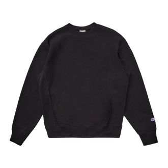 Champion Sweatshirts, male, Black, S, Black Wave Crewneck Jumper