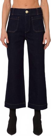 Velvet Heart Alyx Wide Leg Flare Jeans In Dark Indigo