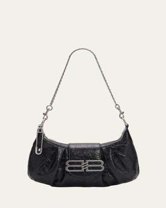 Balenciaga Arena Pleated Leather Shoulder Bag