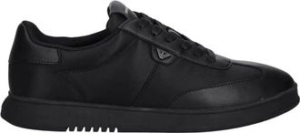 Emporio Armani Nylon Sneakers met Lederen Details - Heren - Schoenen - Zwart - Maat: 43 EU Nylon