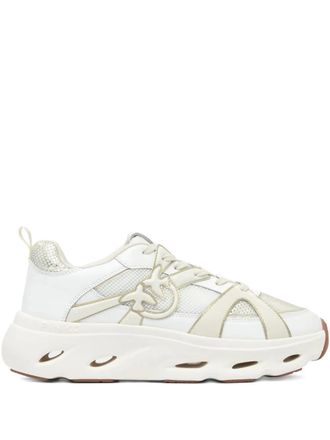 Pinko lace-up logo-detail sneakers - White