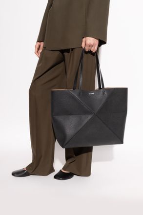 Loewe Puzzle Fold Large Shopper Bag, Womens, Black
