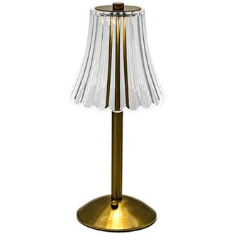 OEM L&aacute;mpara De Mesa Inal&aacute;mbrica, L&aacute;mpara De Mesita De Noche T&aacute;ctil Regulable, L&aacute;mpara De Mesa Led De Cristal Recargable Por Usb De 3 Colores Para Dormitor