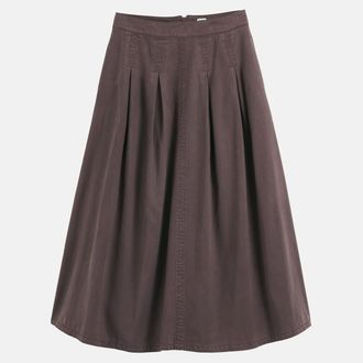 La Redoute Collections Lange, wijde rok van lyocell en katoen