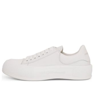 Alexander McQueen Deck Lace Up Plimsoll Sneakers Cream White 705201WIAB69065