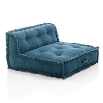 Oresteluchetta Elemento central en funda de algod&oacute;n azul no desenfundable