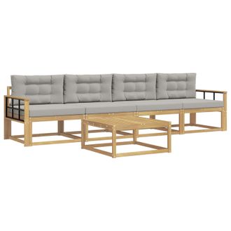 vidaXL Conjunto De Sof&aacute;s De Exterior 4 Pcs Blanco Y Gris Claro Vidaxl