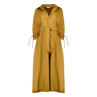 Max Mara Maxi Dresses, female, Brown, Size: 2XS Cotton Poplin Maxi Dress